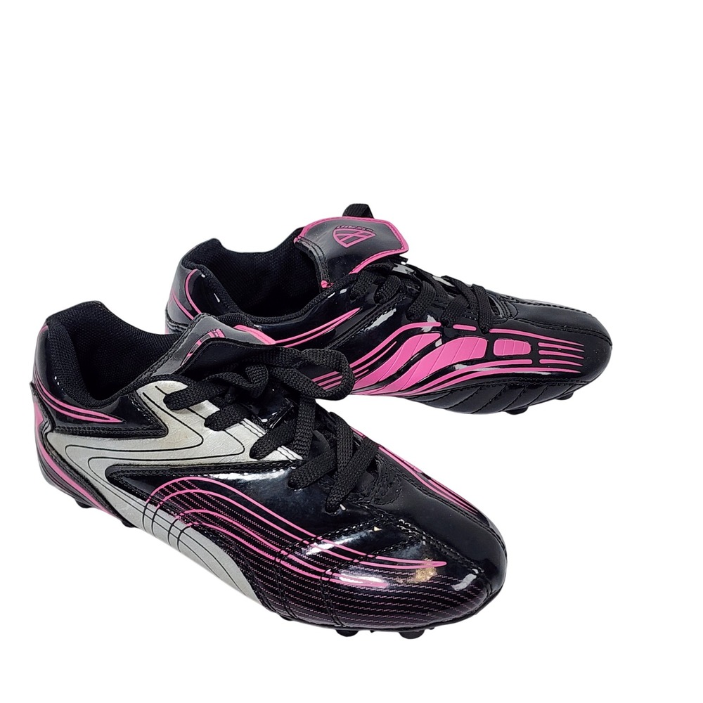 Vizari Striker FG Soccer Cleats Youth Size 2 Black Pink Silver 93291 Athletic